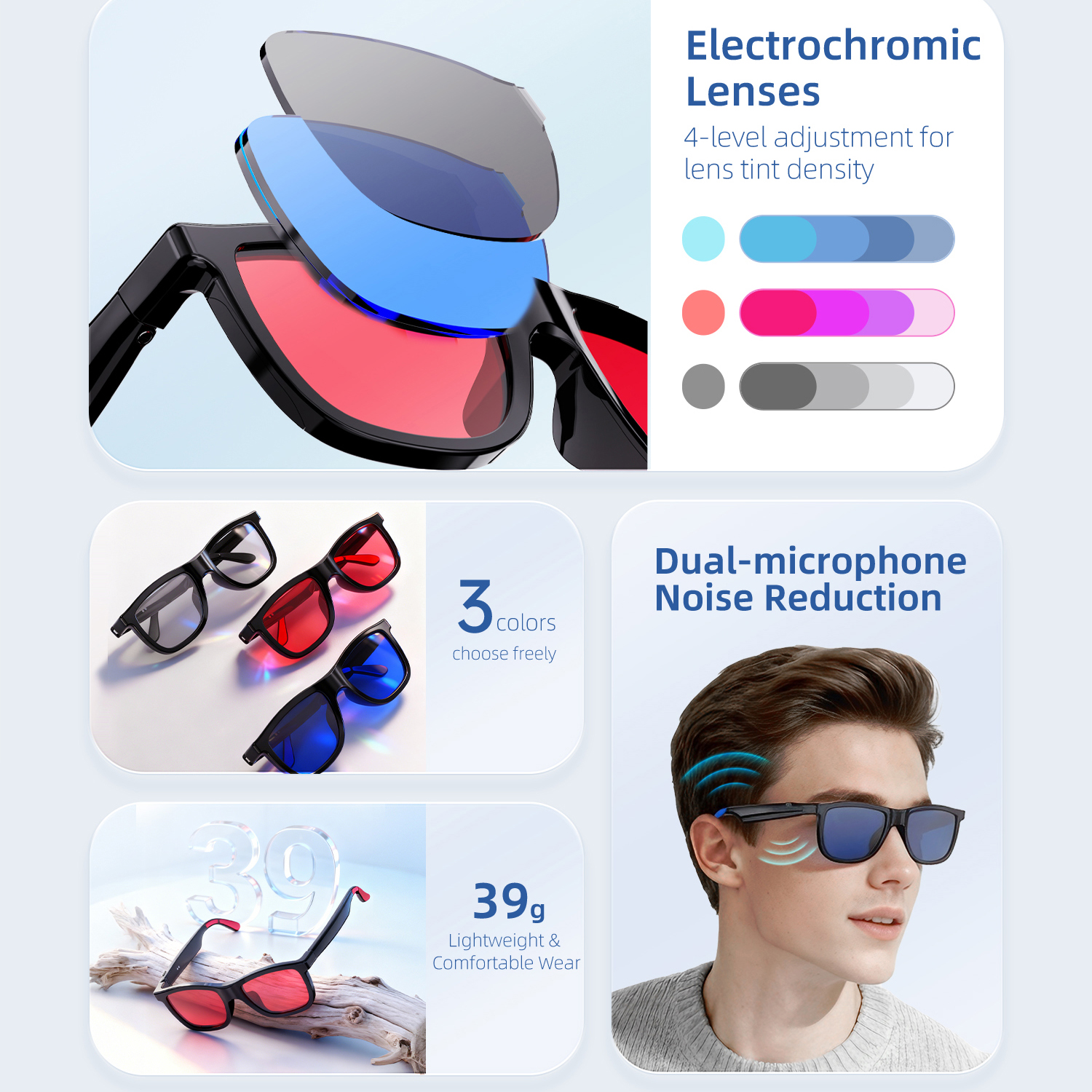 New AI Audio Glasses Electroch - Smart Glasses Lens avaliação e preço