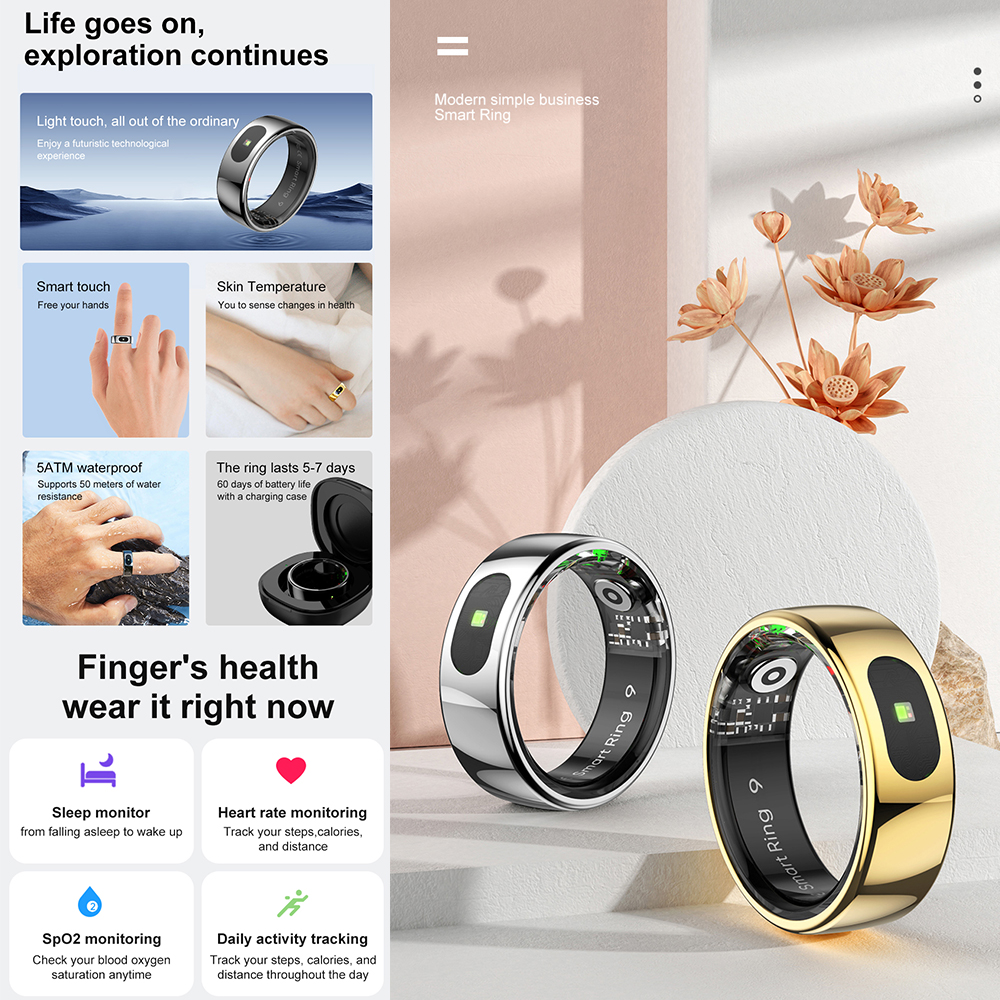 R08 Fitness Tracker Smart Ring - Temperature Ring Skin avaliação e preço