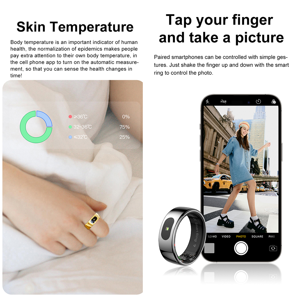 R08 Fitness Tracker Smart Ring - Temperature Ring Skin avaliação e preço