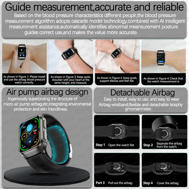 True Blood Pressure Smart Watc - Fall Detection Watch avaliação e preço