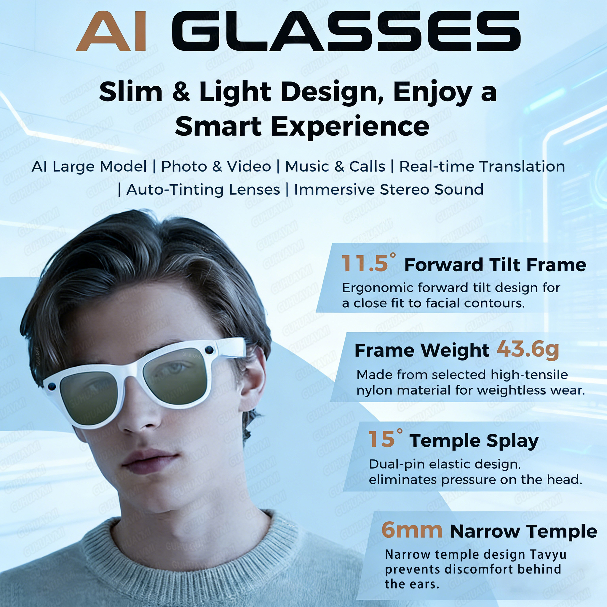 New 800W 4k HD Camera Smart Gl - Smart Glasses Lens avaliação e preço