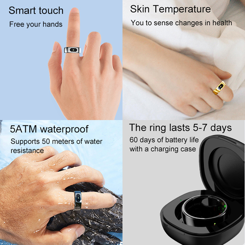 Smart Ring Men Women with Char - Temperature Ring Skin avaliação e preço