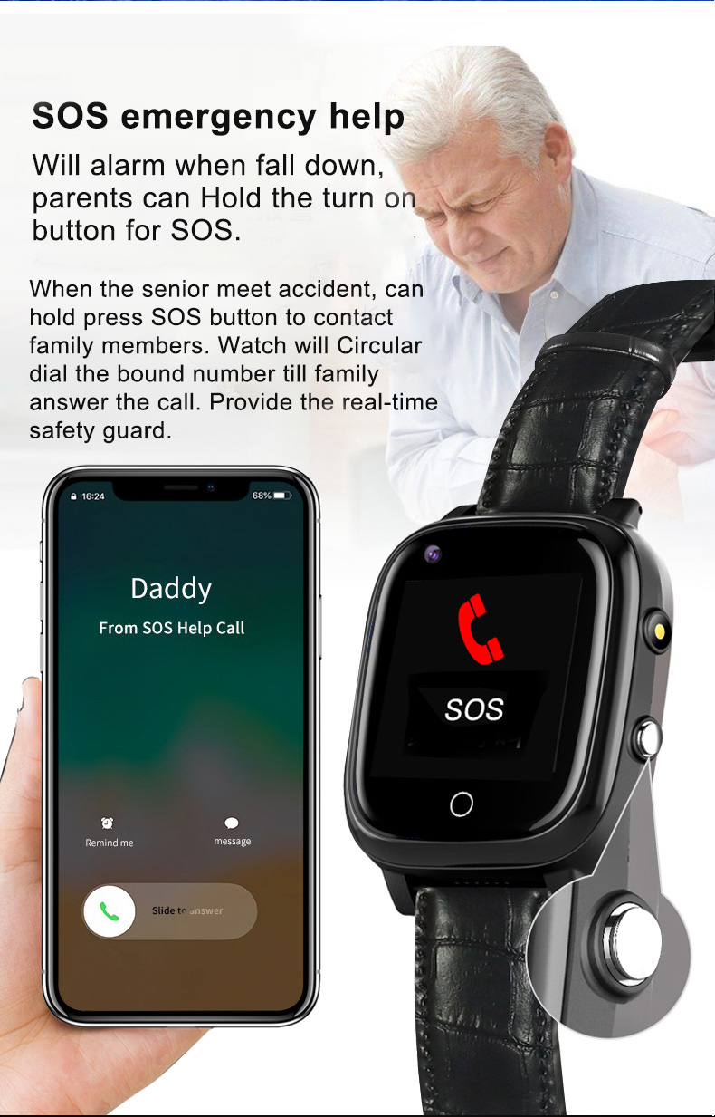 Elderly Smart Watch For Old Pe - Fall Detection Watch avaliação e preço