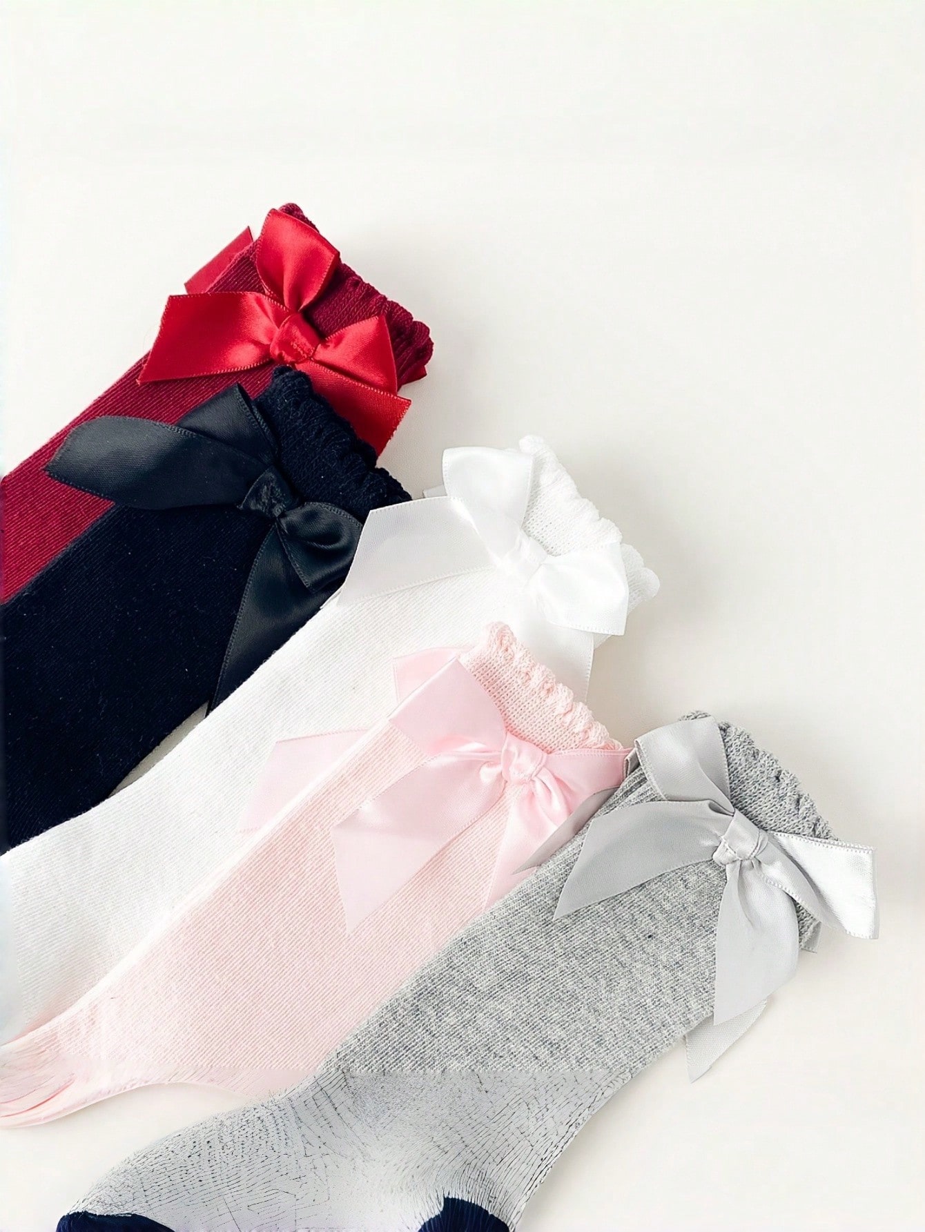 1/5 Pairs Baby Girls Bow Knee  - Baby Sock Oximeter avaliação e preço